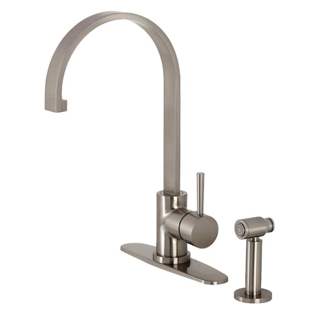 LS8718DLBS Concord Sgl-Handle Kitchen Faucet W/ Brass Sprayer, Nickel